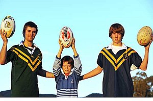 Daniel, Thomas and James Sharman. Photo: Barry Smith