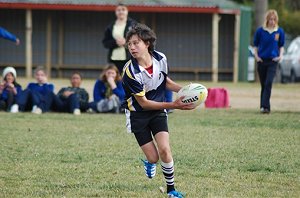 Puts on the pace... Tom Rumming in action for the under 14s Buckley Shield side at Glen Innes High School yesterday.