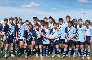 Bend Bend College Rugby League Team after last years aac match