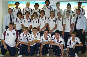 Mackay High boys at the airport