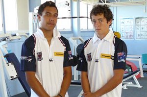 Dylan Smith and Buchanan Rawhiti models MSHS England Tour Gear